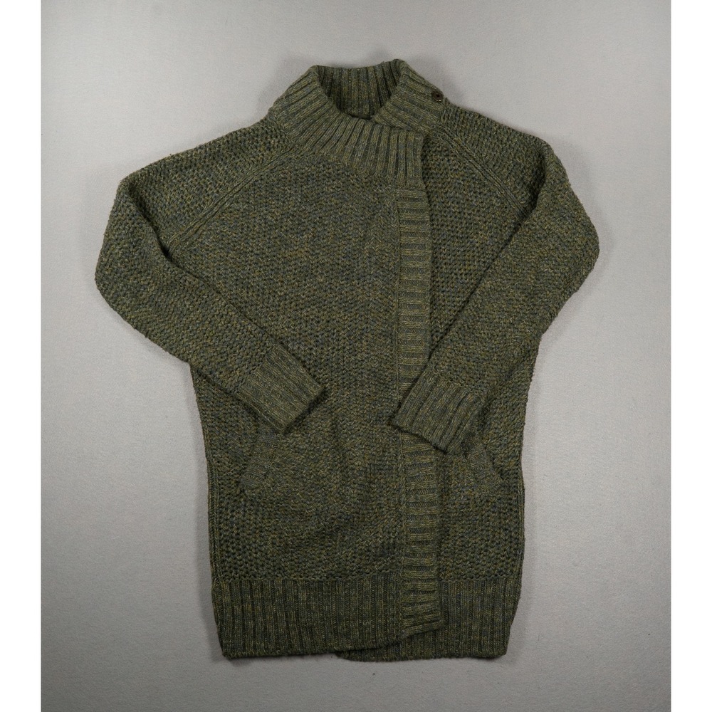 PrAna Delaney Duster Sweater Cardigan Green Chunky Knit Women's Small